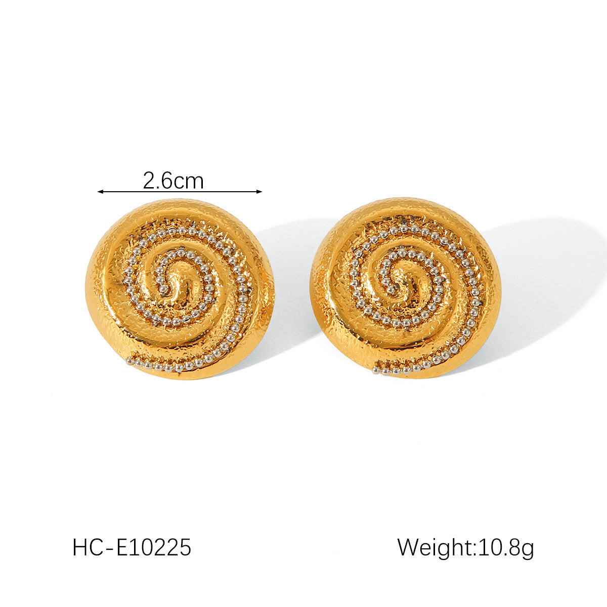 Ins Style Seashell and Starfish Shaped Titanium Steel Earrings with 18K Gold Plating for Women