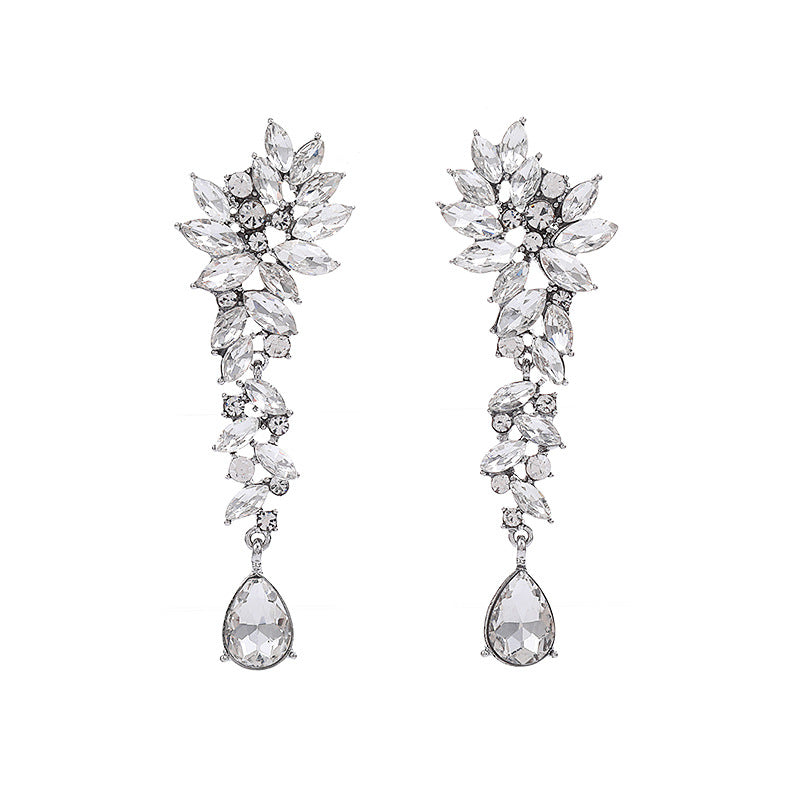 Fashionable Drip-Shaped Alloy Earrings with Plated Finish for Women Featuring Floral Leaf and Tree Motifs