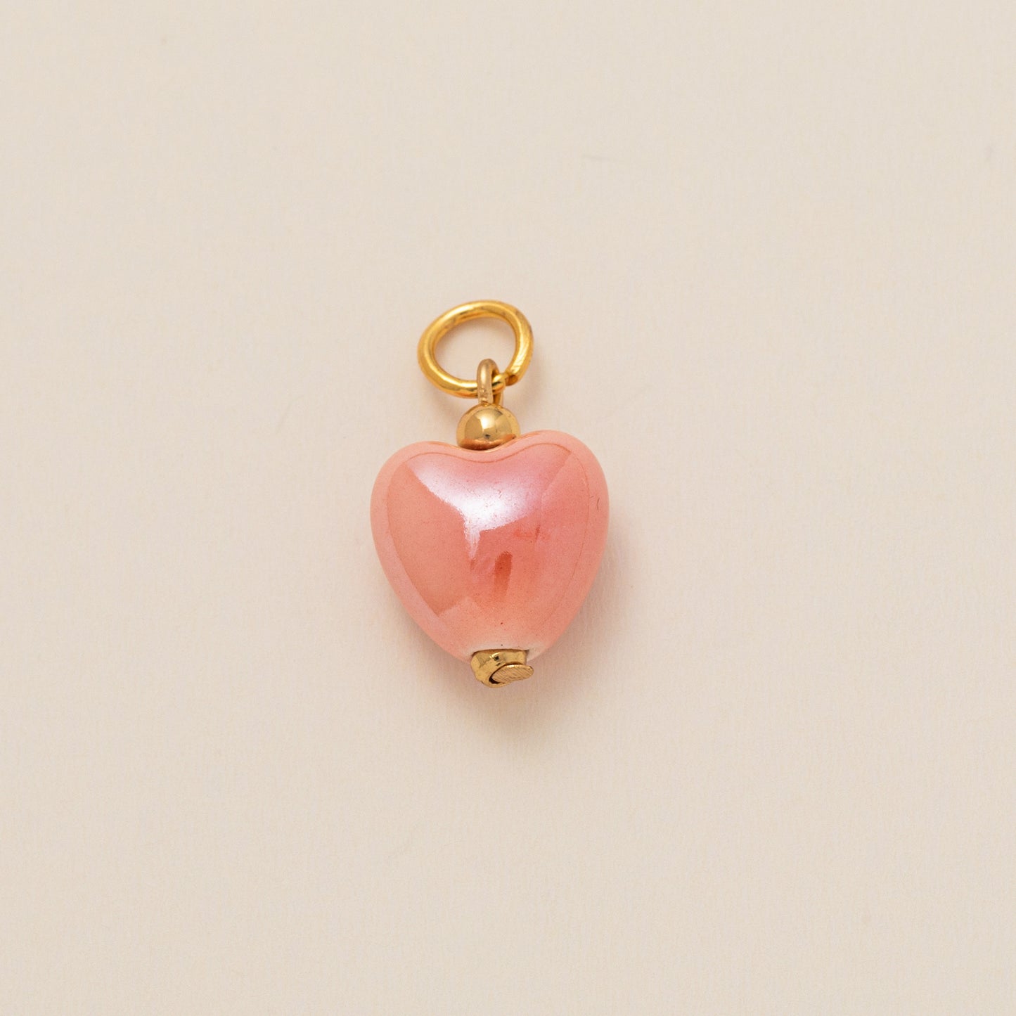 Minimalist Heart and Butterfly Brass and Ceramic Pendant Necklace