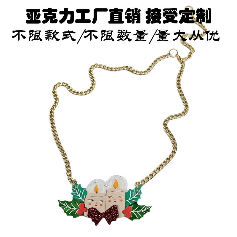 Collar con colgante de fantasma con temática de Halloween con dije acrílico holográfico iridiscente, diseño de personaje de dibujos animados, hecho a mano para mujer