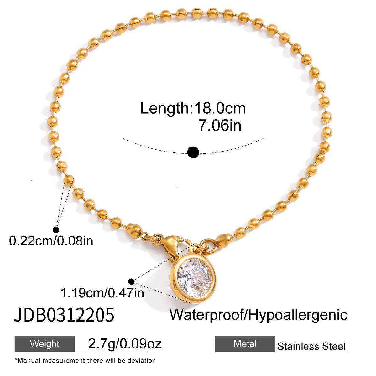 Elegant Round Geometric Cubic Zirconia Stainless Steel and Titanium Steel Jewelry Set for Women with Plated Cable Chain