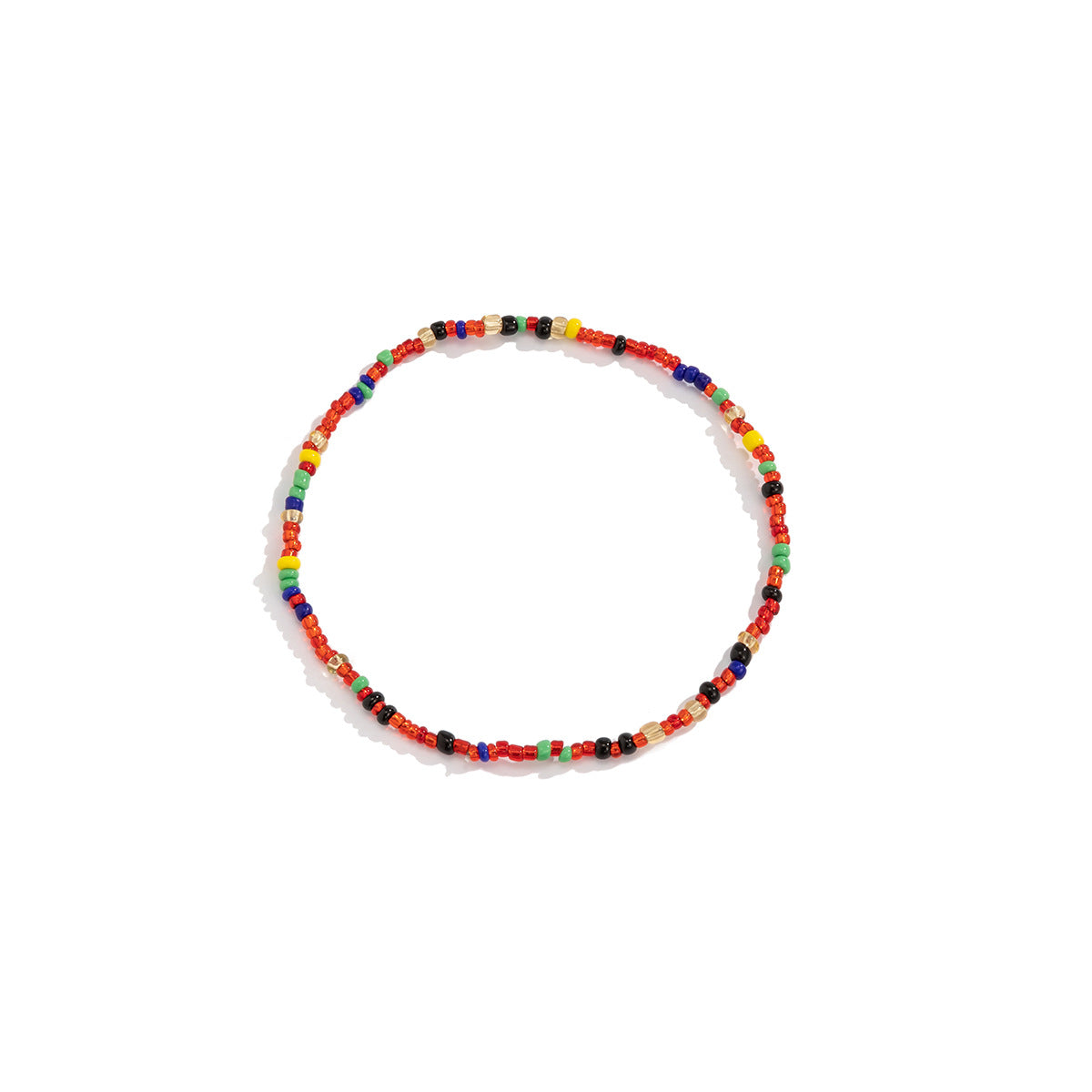 Cavigliera geometrica minimalista con perline da donna in resina plastica colorata con design elastico estensibile