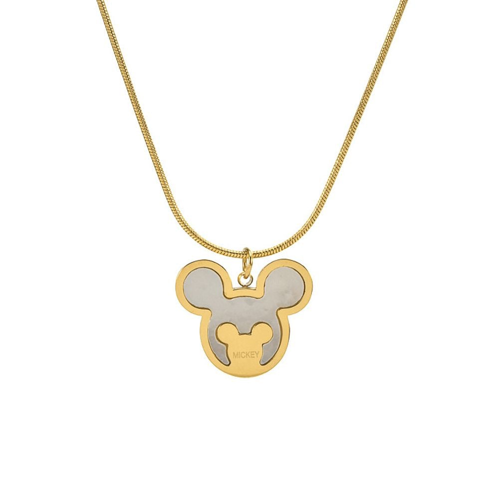 Classic Minimalist Cartoon Titanium Steel Plated Necklace for Unisex