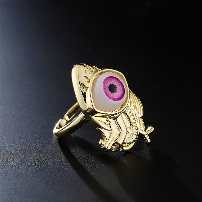 Vintage Bohemian Geometric Micro-inlay Brass Ring for Women