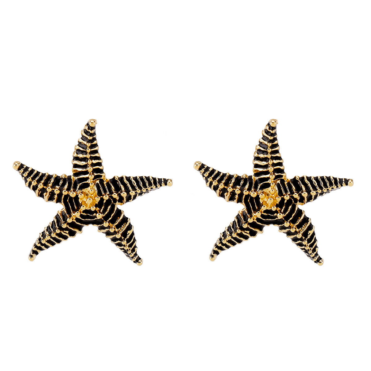Pendientes de aleación con forma de estrella, inspirados en el océano veraniego, con acabado galvanizado para mujer, joyas texturizadas informales para vacaciones