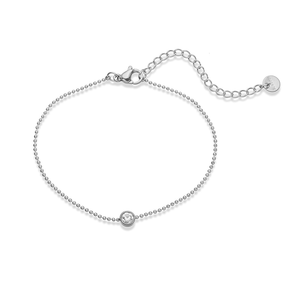 Minimalist 18K Gold Plated Geometric Stainless Steel Bracelet with Cubic Zirconia for Women