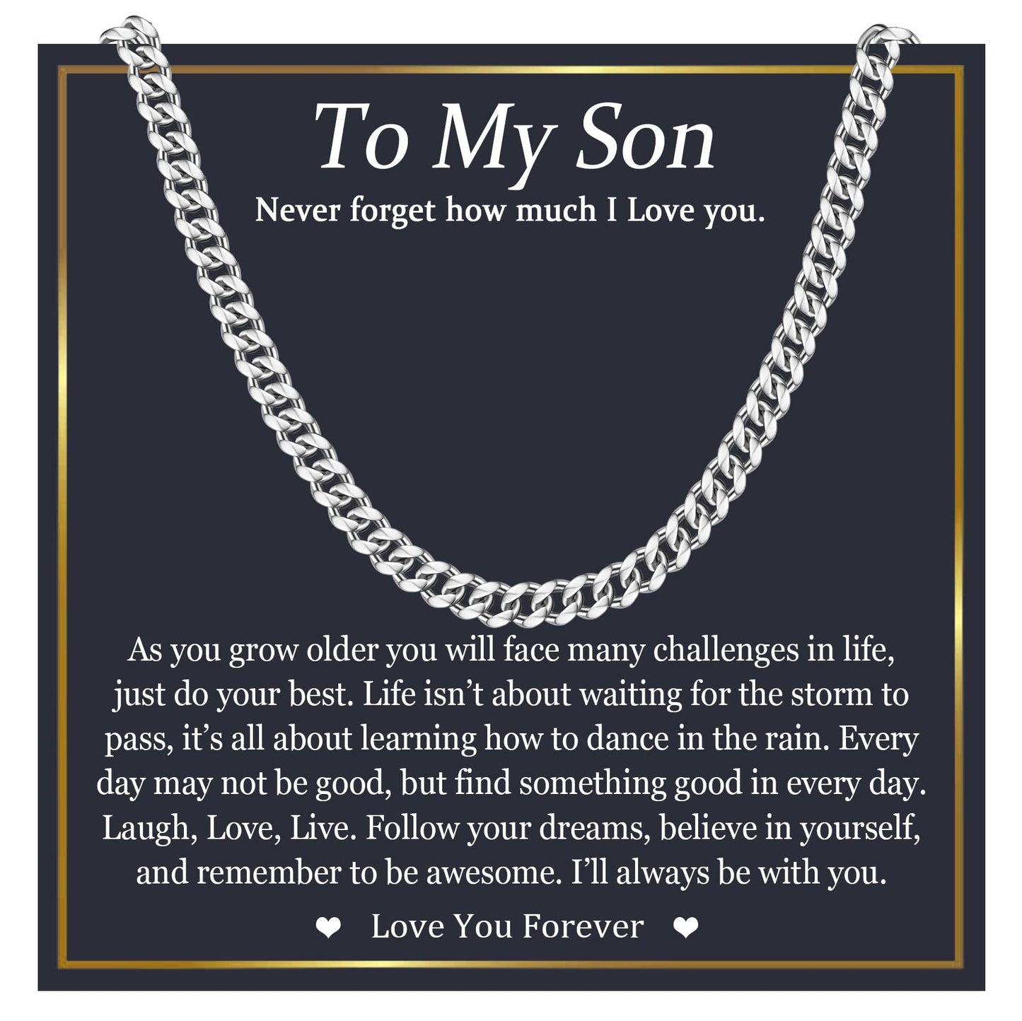 Geometric Plated Stainless Steel Cuban Link Chain Necklace Unisex 6MM
