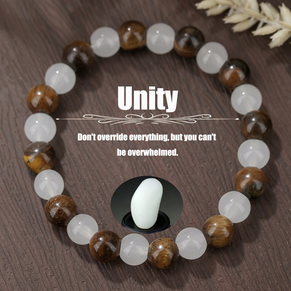 Natural Gemstone Geometric Round Beaded Bracelet Unisex