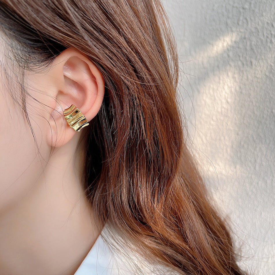 Minimalist Geometric Gear-Shaped Earrings in 925 Sterling Silver with Handcrafted Finish
