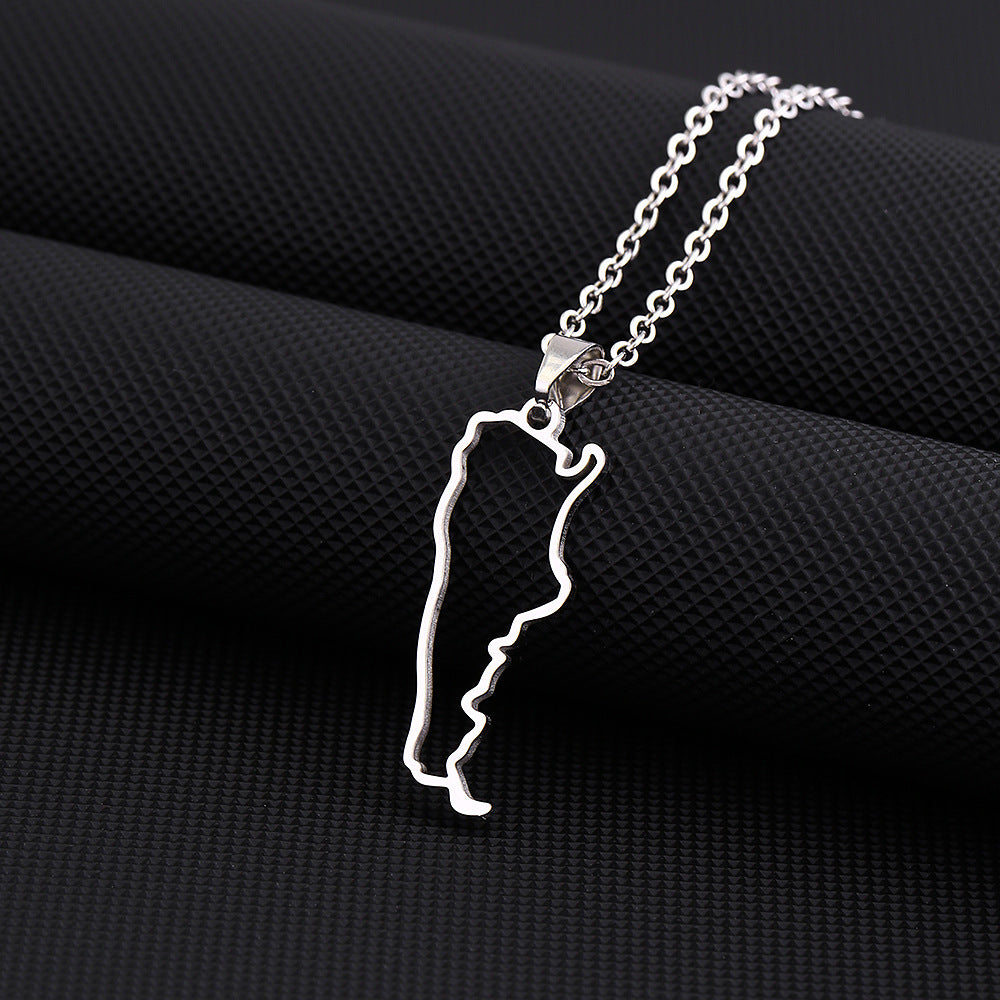 Collana Pendente Geometrica Minimalista in Acciaio Inox con Ciondolo in Acciaio al Titanio e Finitura Placcata, Unisex