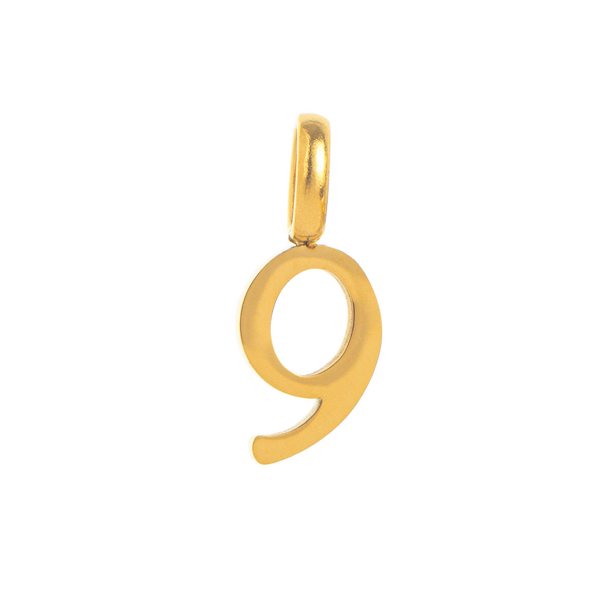 Minimalist 18K Gold Plated Titanium Steel Number Charm Bar