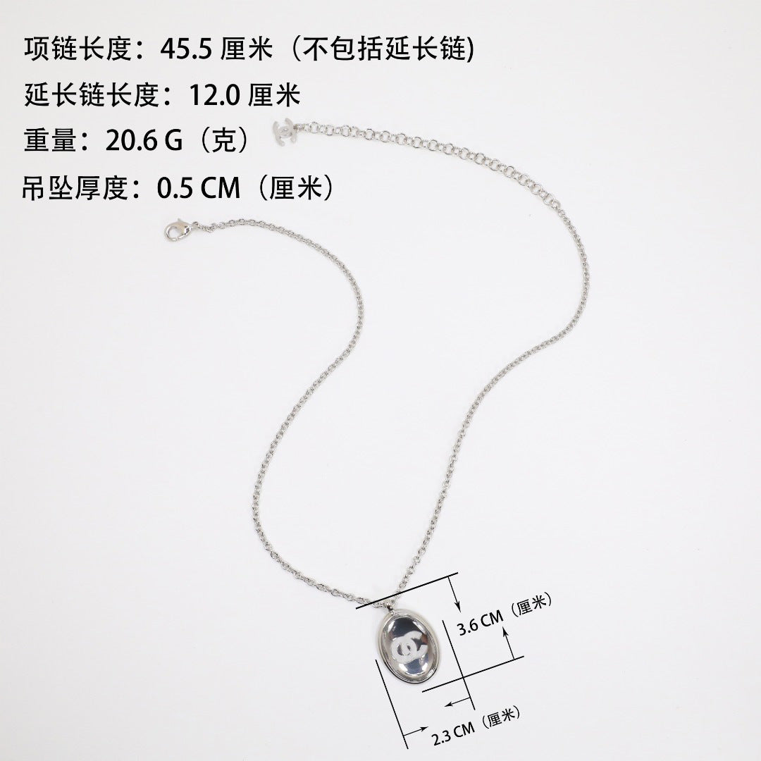Elegant Gold Plated Brass Oval Geometric Necklace for Women
