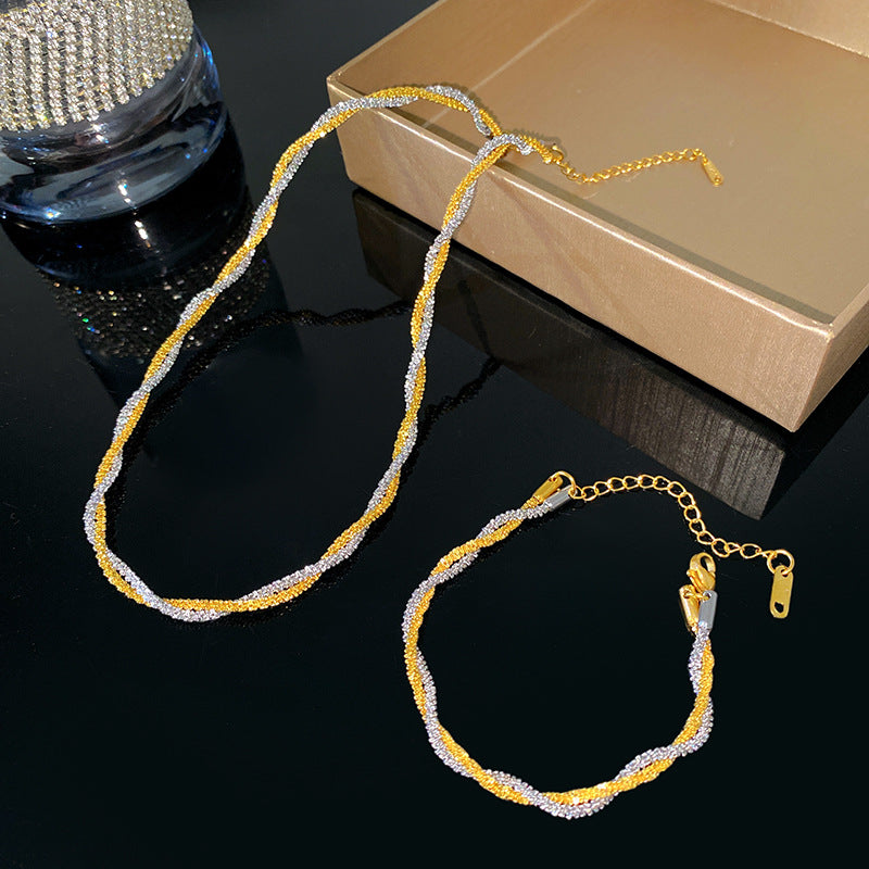 Minimalist Geometric Titanium Steel Rope Chain Necklace