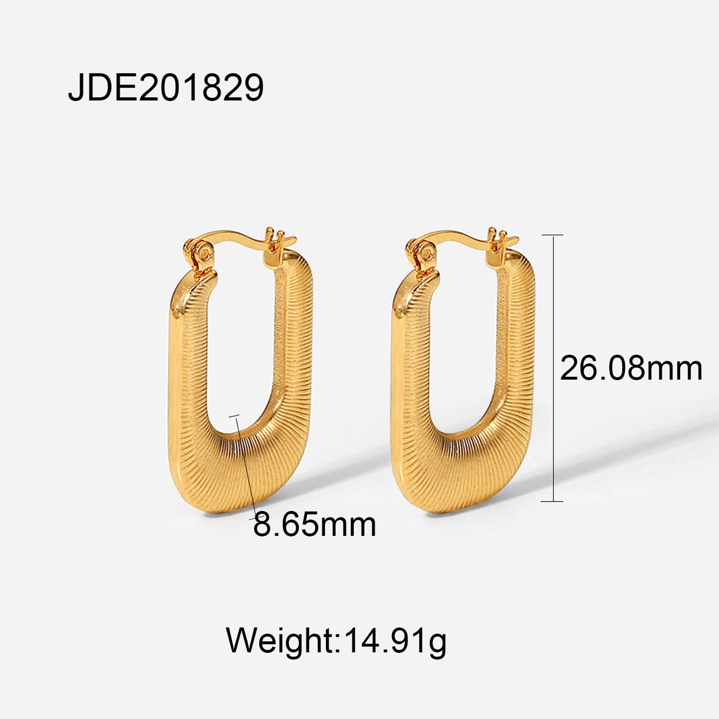Minimalist Geometric Titanium Steel Earrings with 18K Gold Plating for Women