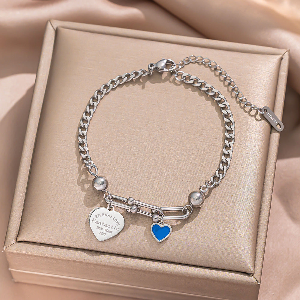 Geometric Stainless Steel Plated 18K Gold Butterfly-Shaped Bracelet with Turquoise Inlay and Horseshoe Clasp
