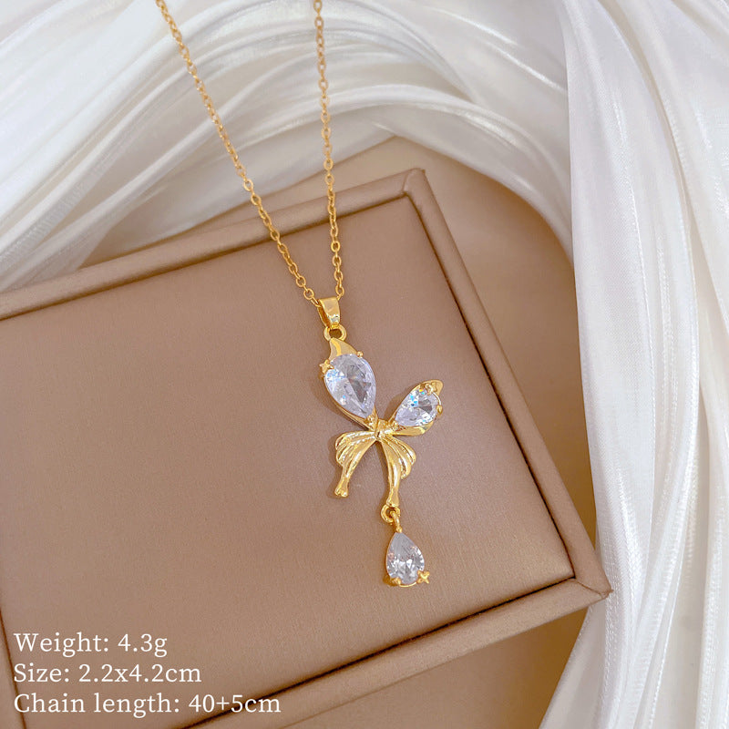 Collana Minimalista Geometrica in Acciaio al Titanio con Pendente in Rame Placcato Oro su Catena a Maglie per Uomo e Donna