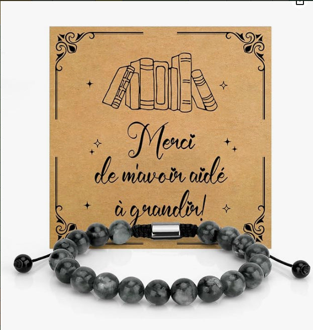 Unisex Heart Natural Stone Beaded Bracelet
