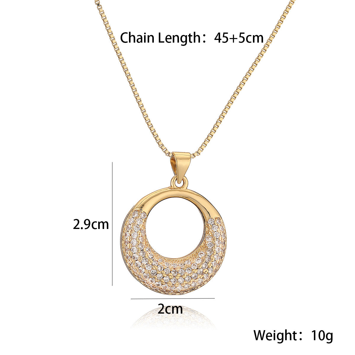 Collana con ciondolo a cuore minimalista in rame placcato oro 18 carati e intarsio in zircone per donna