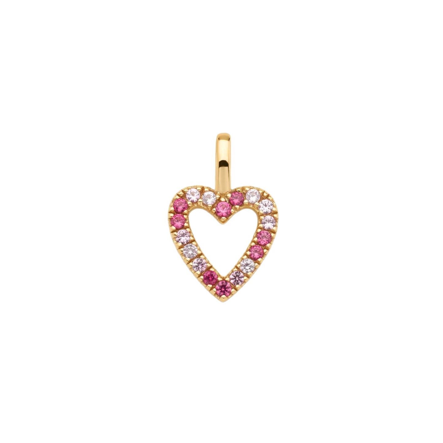 Minimalist Square Heart Brass Pendant with Cubic Zirconia Inlay DIY Charm Bar for Women