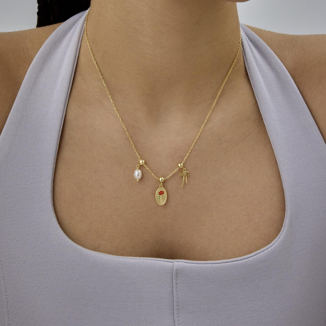 Minimalist Butterfly Heart Star Zircon Pendant Necklace for Women in Plated Copper with Mixed Gemstone Inlay