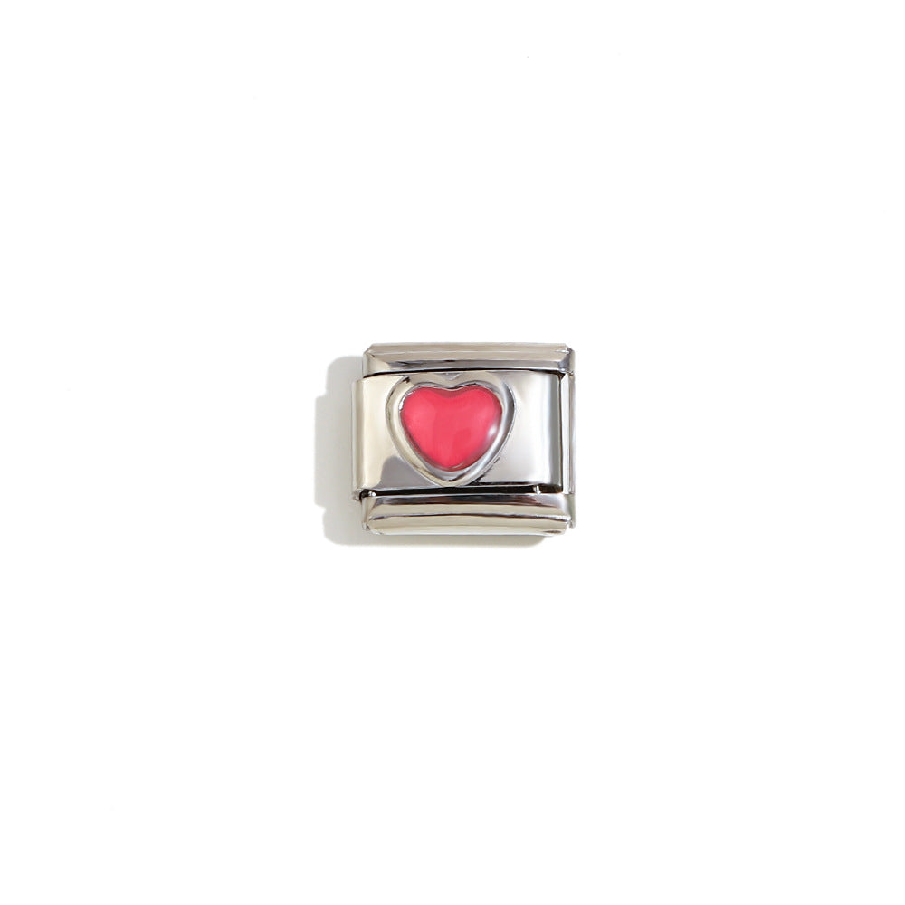 Elegant 18K Gold Plated Drip Oil Square Stainless Steel Charm Bar for Women