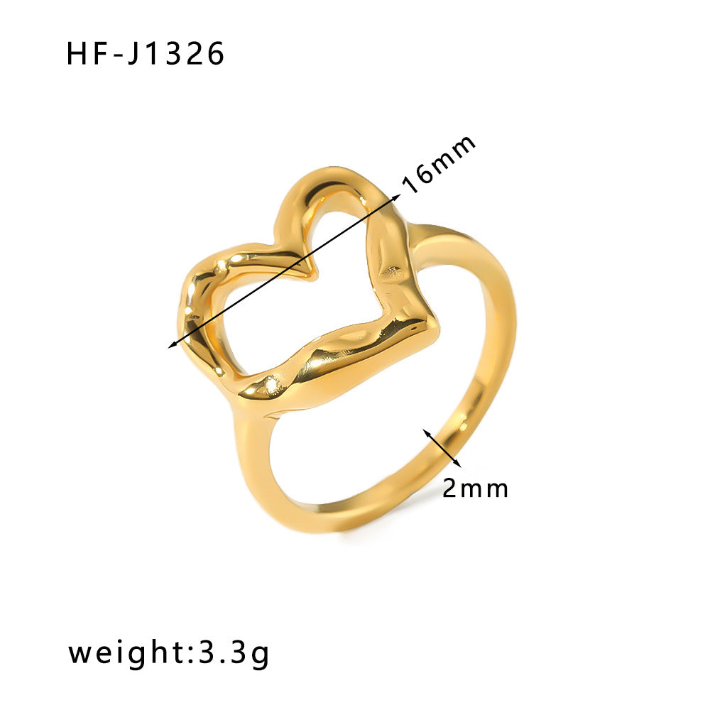 Anello da donna minimalista geometrico vintage in acciaio al titanio con intarsio di zirconi