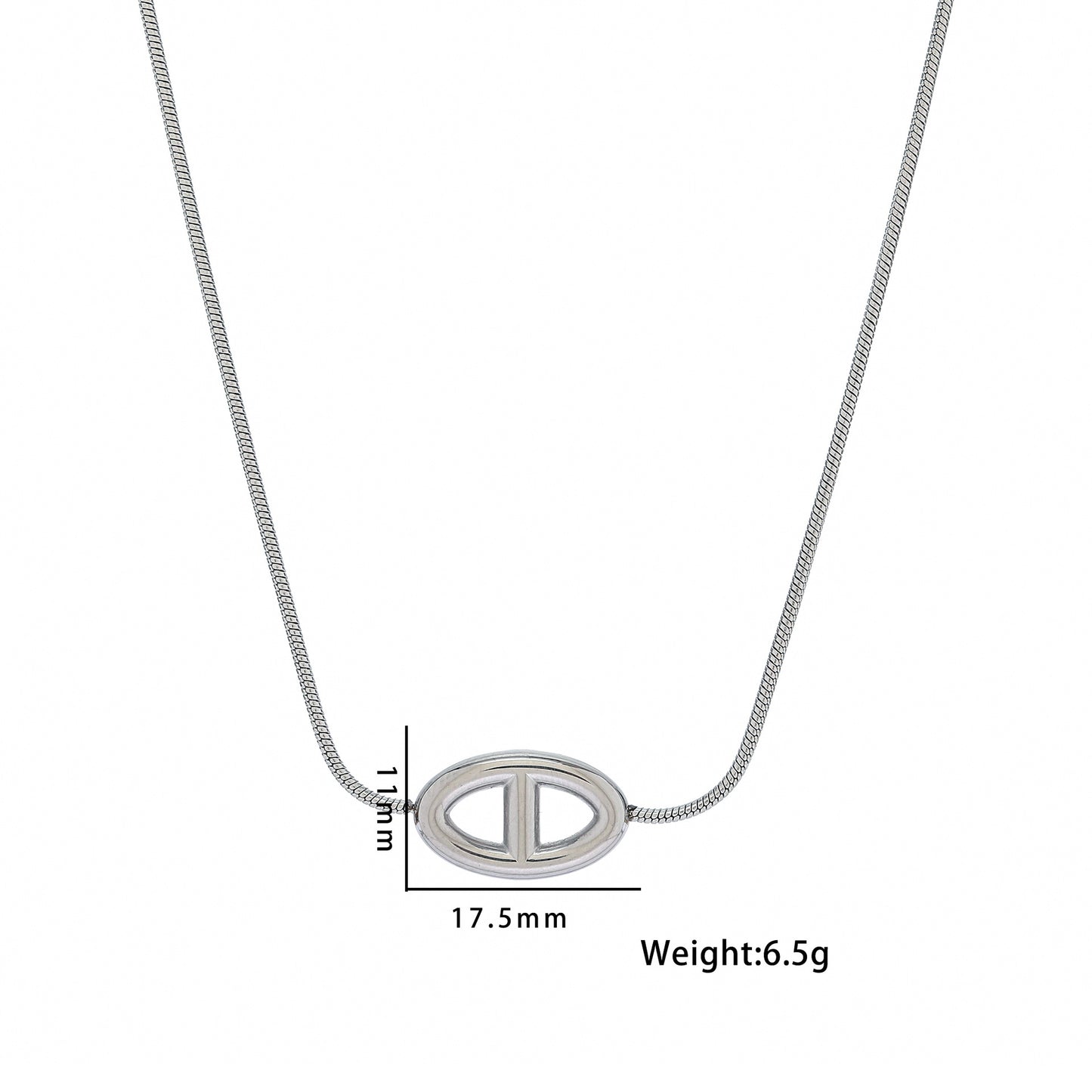 Collana Minimalista a Forma di Lettera in Acciaio al Titanio Placcato per Donna con Design a Catena O per Clavicole