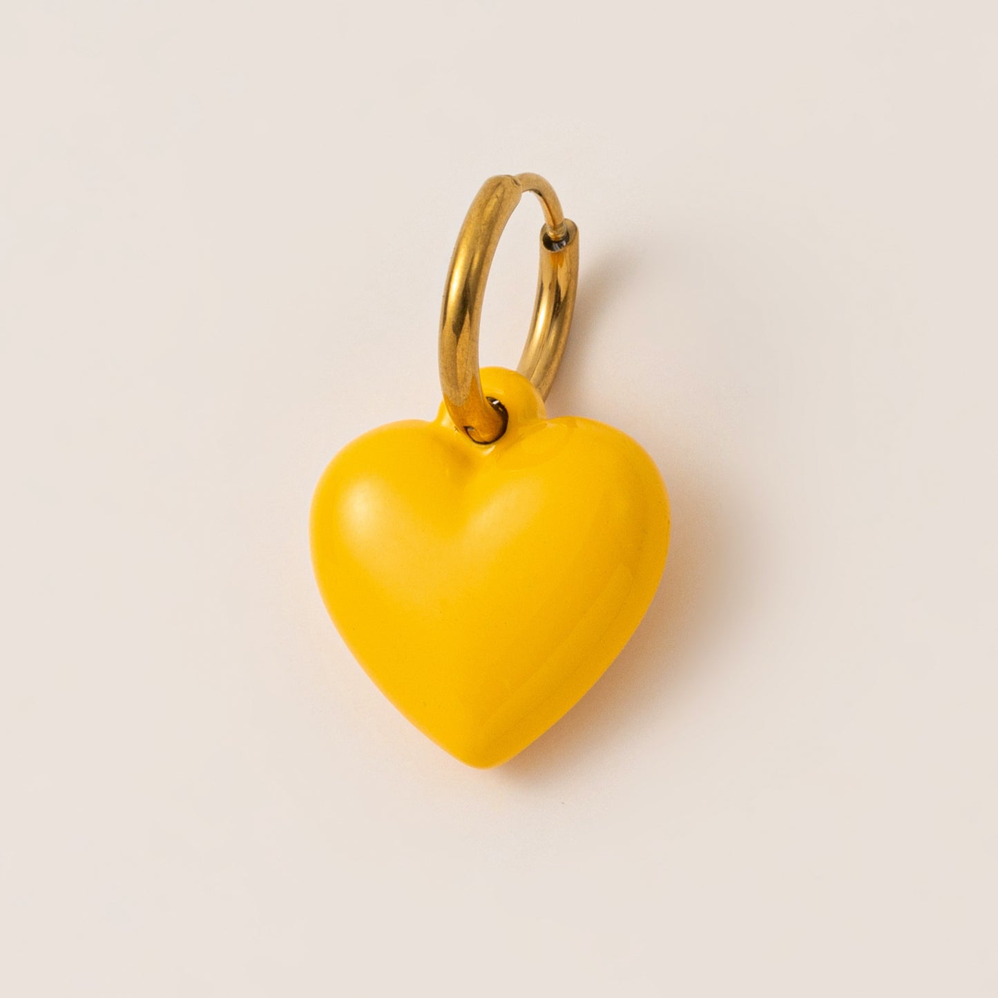 Red Drip Oil Heart Stainless Steel Charm Bar DIY Pendant