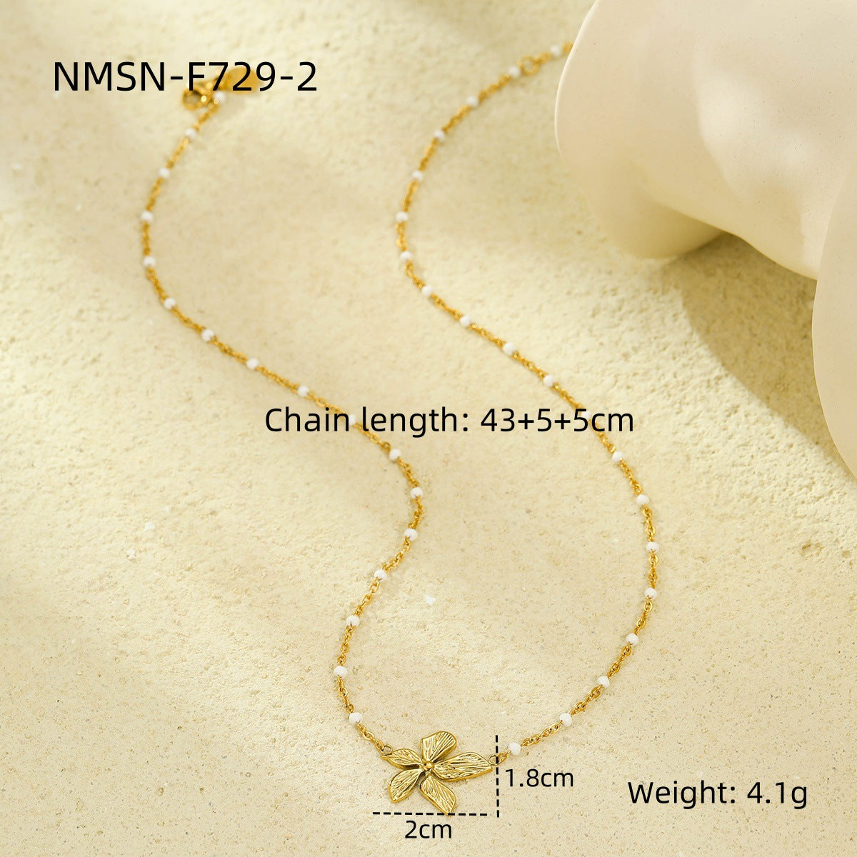 Collana con Pendente a Foglia e Petalo Minimalista alla Moda in Acciaio al Titanio con Finitura Placcata per Donna