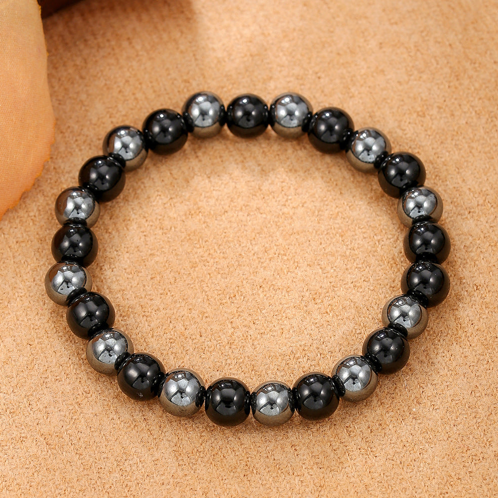 Lotus Beaded Bracelet with Tiger Eye Turquoise Agate and Volcanic Stone for Unisex