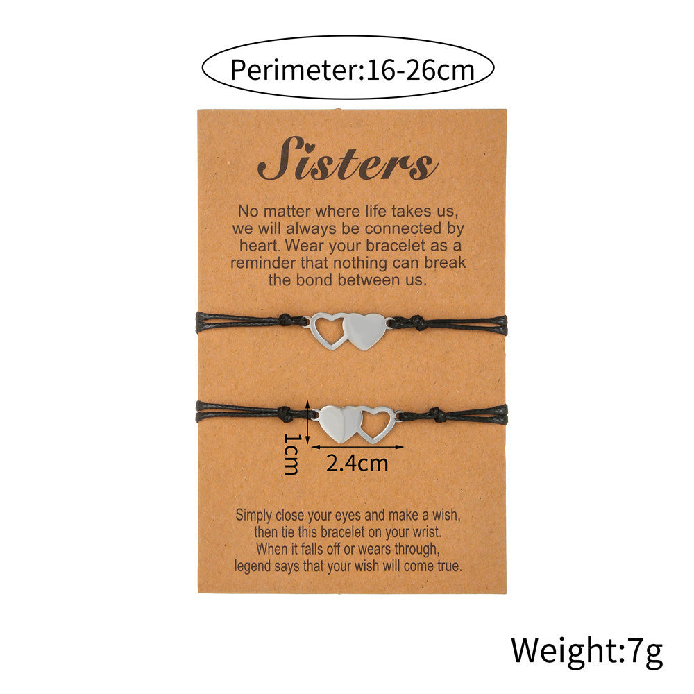 Heart Geometric Titanium Steel Bracelet for Unisex