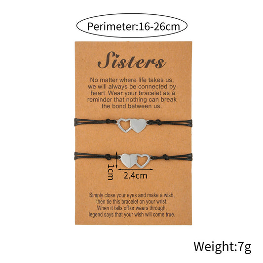 Heart Geometric Titanium Steel Bracelet for Unisex