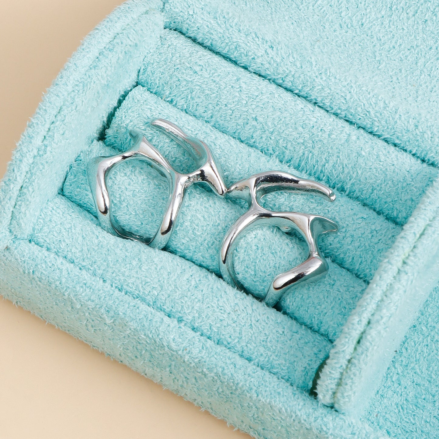 Minimalist Geometric Alloy Hoop Earrings with Plated Finish, Abstract Moon-Inspired Design for Women