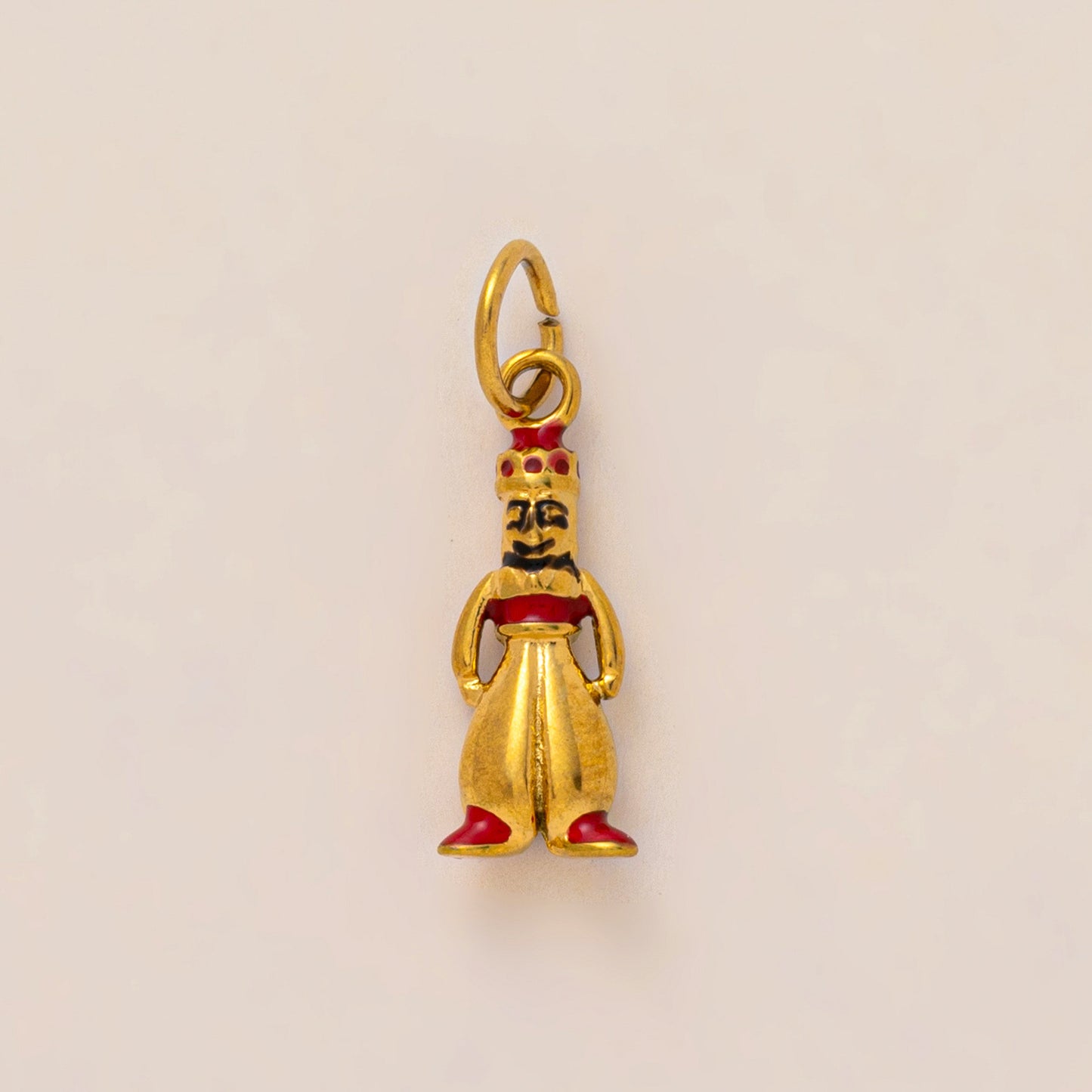 Vintage 18K Gold Plated Stainless Steel Floral Cat Charm Bar