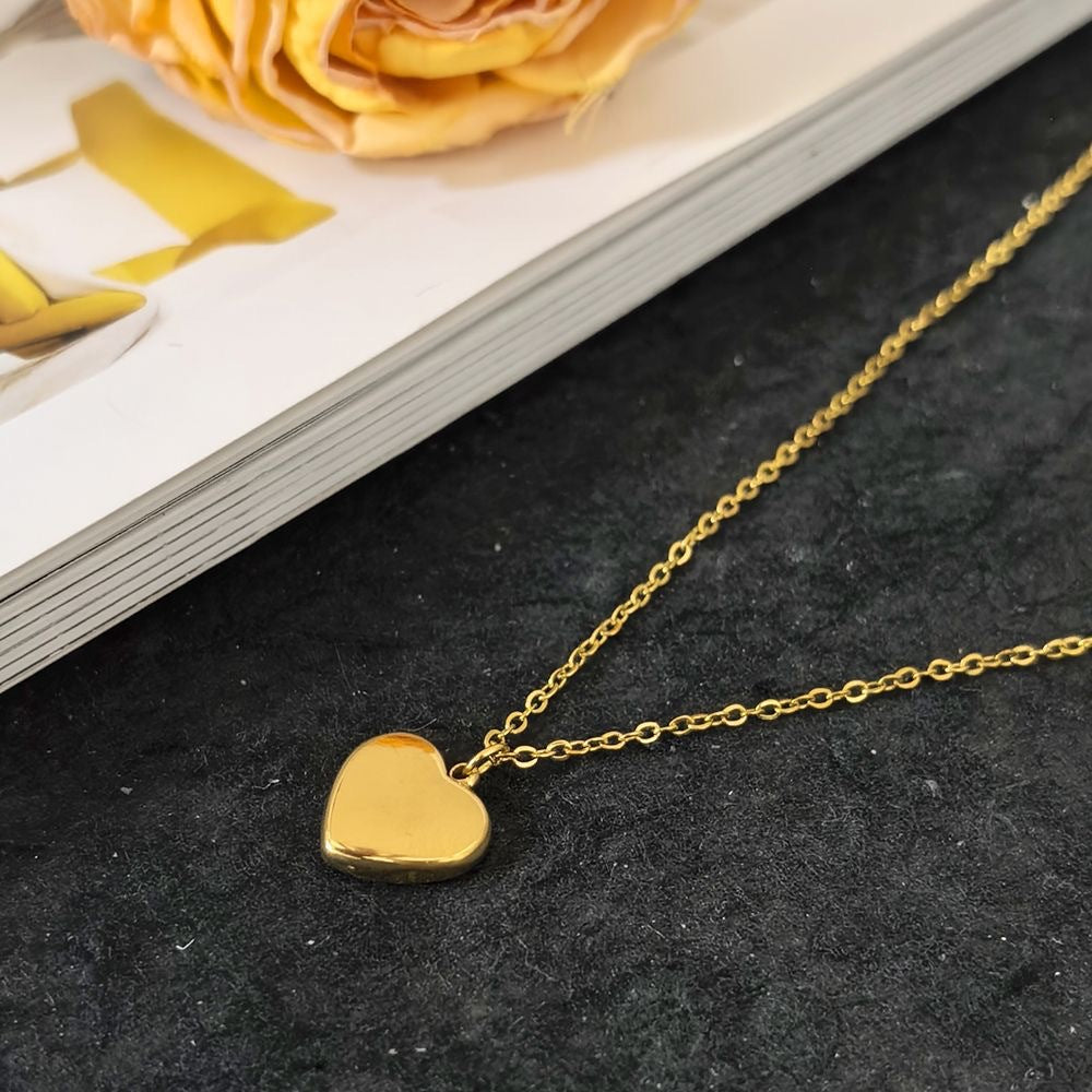 Minimalist Heart Titanium Steel Plated Necklace for Women