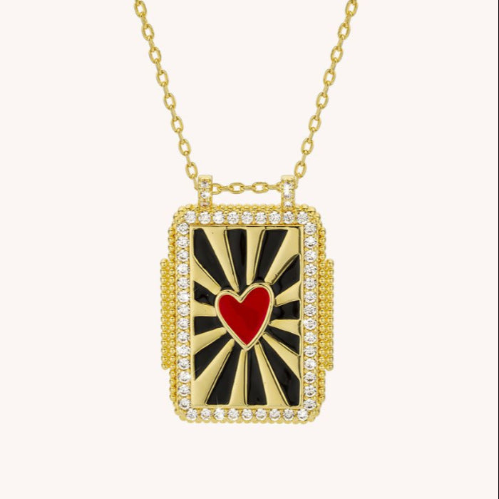 Bohemian Style Vintage Sun Moon and Evil Eye Pendant Necklace for Women with Copper Heart Charm and Star Motifs on Standard Chain