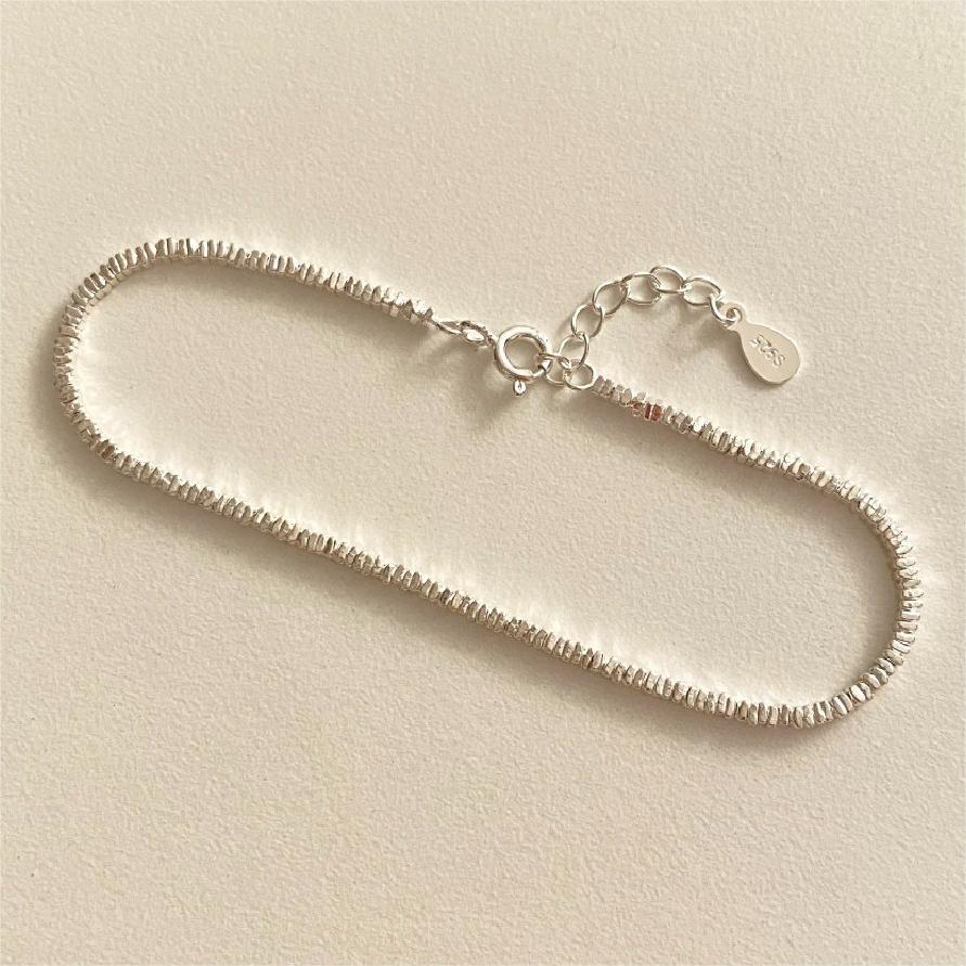 Bracciale Minimalista Geometrico a Quattro Angoli in Argento Sterling Realizzato a Mano con Argento S925