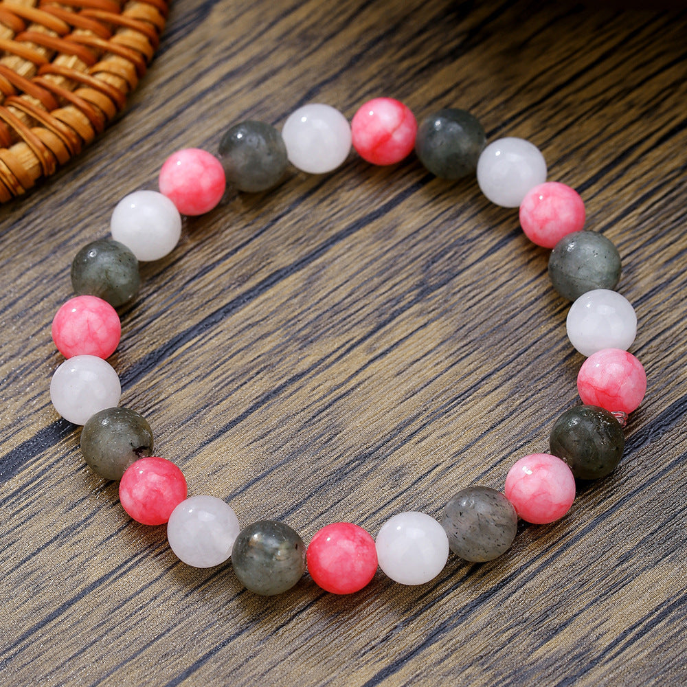Fashion Casual Business Crystal Beaded Bracelet Unisex Hand Jewelry