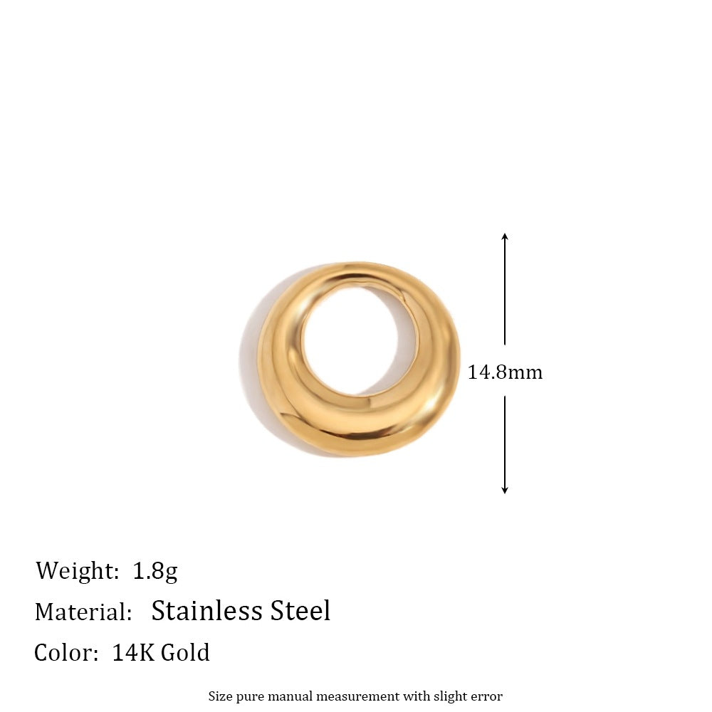 Minimalist Geometric Pendant with 14K Gold Plated Stainless Steel Round Heart Shape and Greek Key Pattern for DIY Jewelry Making