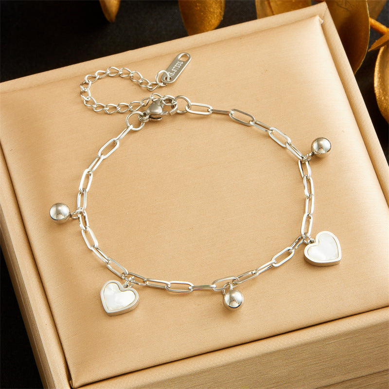 Vintage Elegant Round Star Stainless Steel Plated Rhinestone Bracelet with Lightning and Blue Eye Charms
