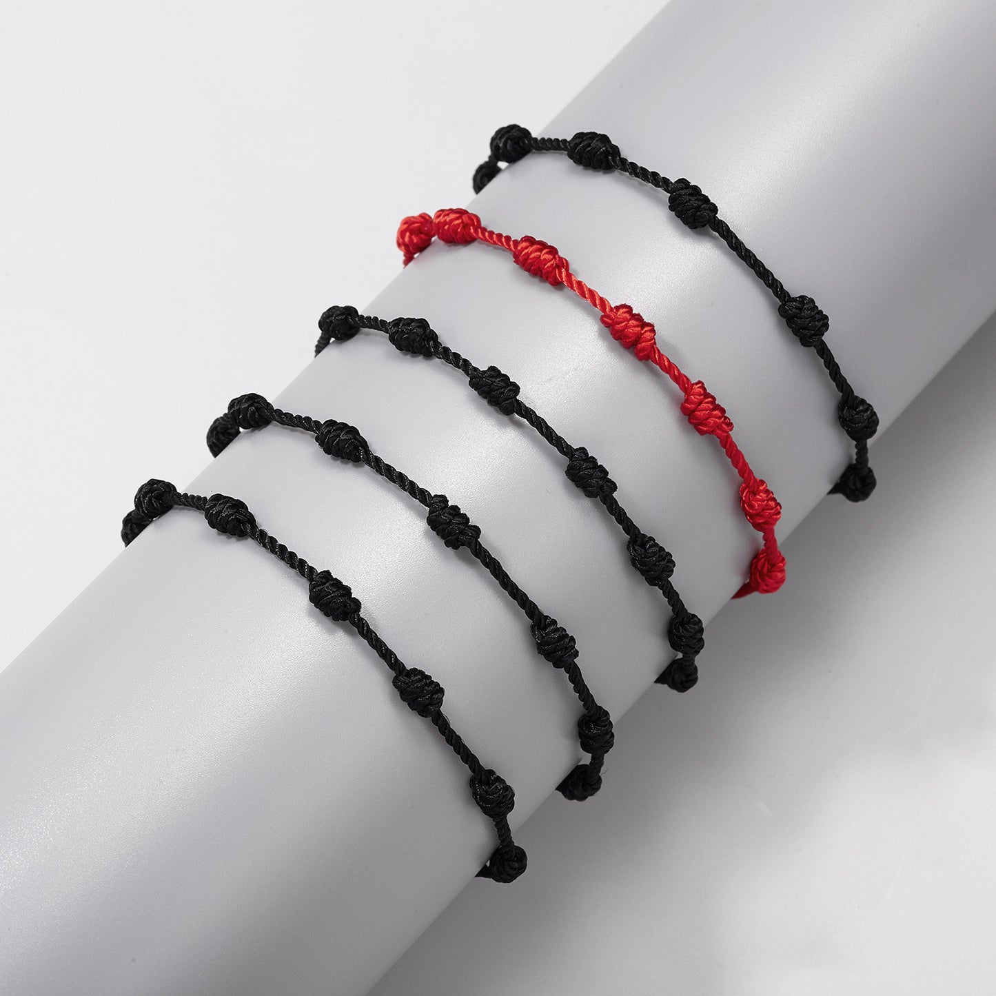 Sweet Braided Adjustable Black Cord Bracelet Unisex Friendship Lucky Charm