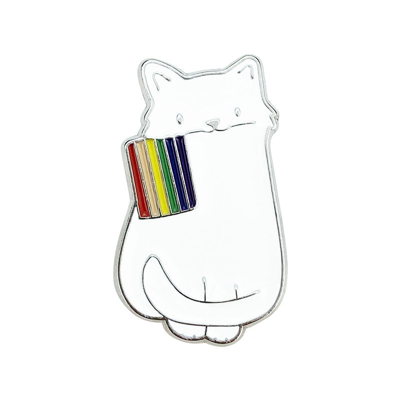 Rainbow Series Letter Zinc Alloy Baking Varnish Brooch Set