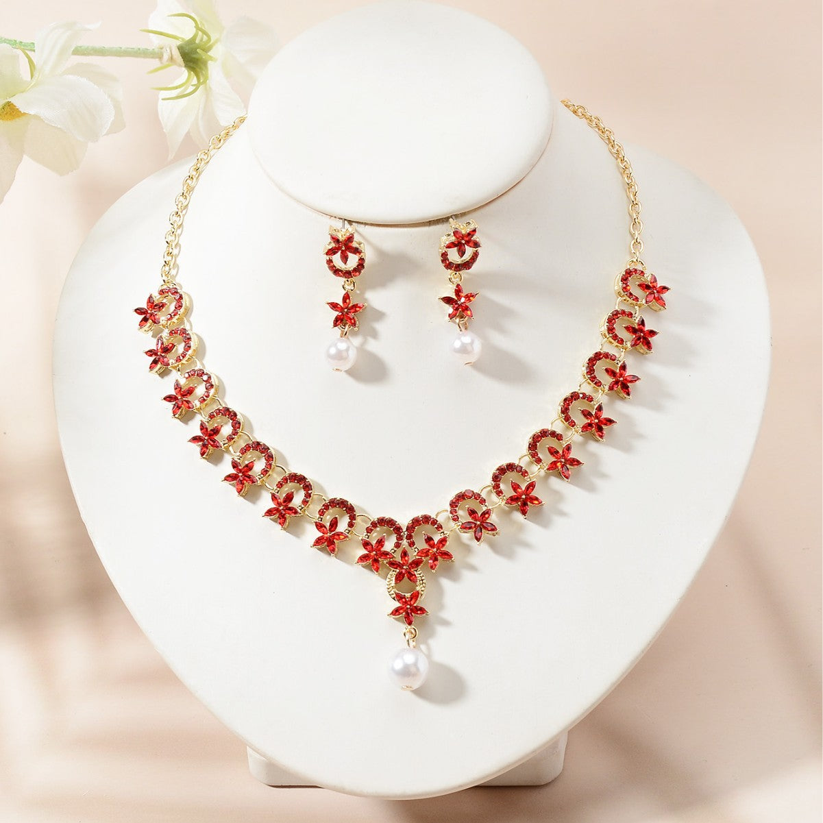 Set collana e orecchini a pendente a stella e luna in strass di lusso elegante, gioielli placcati per donna, matrimonio, festa