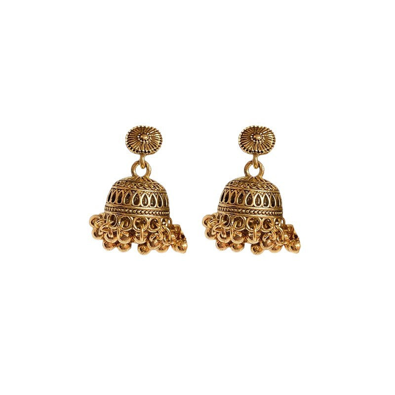 Pendientes colgantes geométricos grabados de estilo vintage para mujer con postes de plata de ley 925 y cuerpo de aleación de zinc
