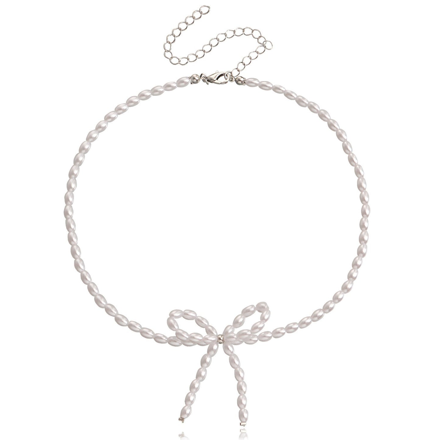 Butterfly Pearl Necklace with Geometric Design, Plated Metal Chain, Fresh Sweet Style for Women