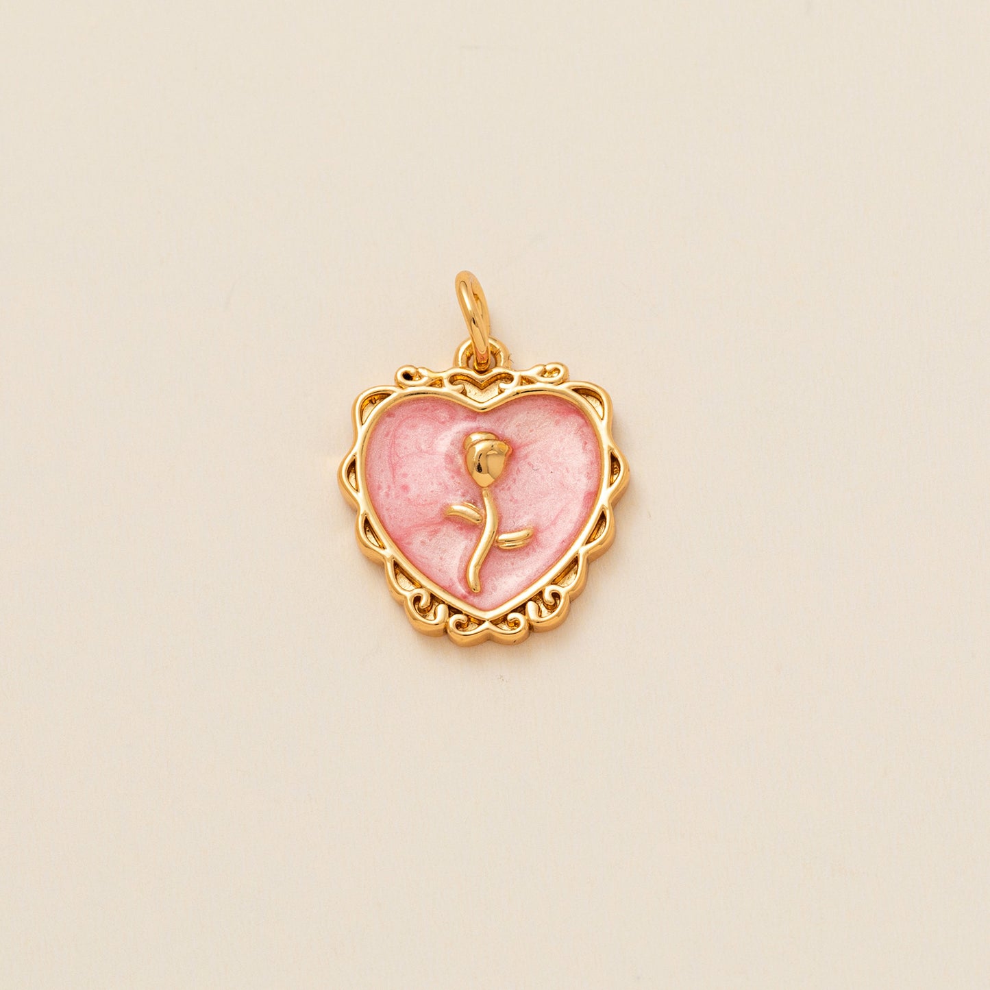 Minimalist Heart and Butterfly Brass and Ceramic Pendant Necklace