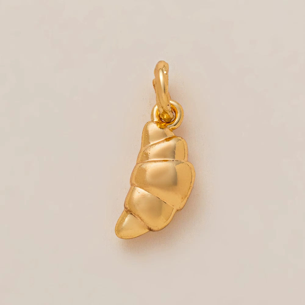 Minimalist Luxury Gold Plated Brass Geometric Plant Pendant with Cubic Zirconia for Unisex