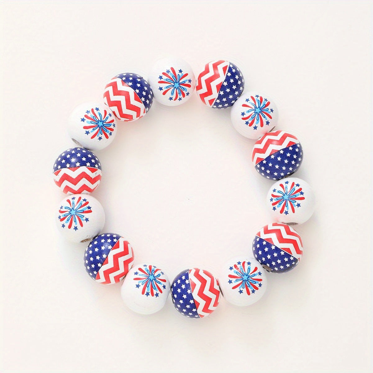 Vintage Bohemian Geometric Striped Wood Bracelet Unisex Elastic Bangle