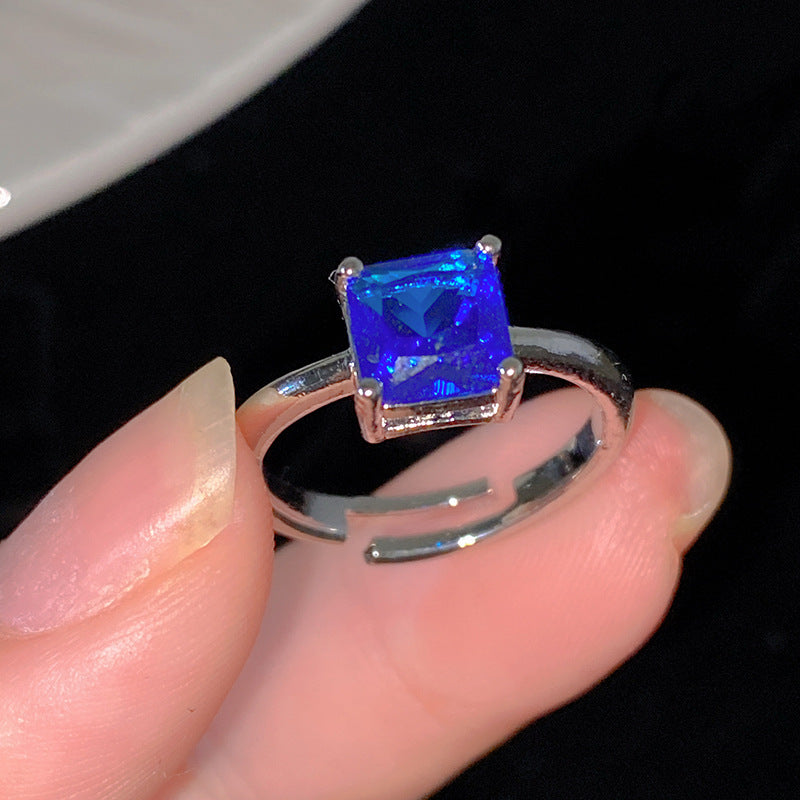 Minimalist Sweet Colorful Crown Flower Bow Teardrop Brass Ring with Cubic Zirconia Inlay for Women