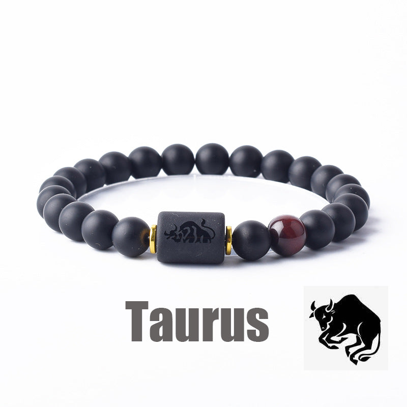 Classic Unisex Natural Stone Zodiac Beaded Bracelet